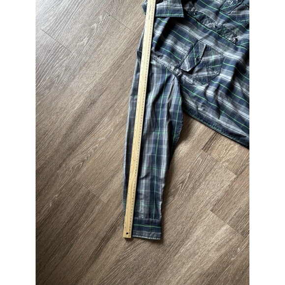 RealTree Black & Green Pearl SnapPlaid Long Sleeve Shirt Size XL Extra Large - Picture 2 of 5